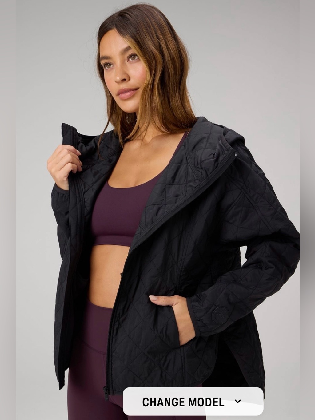 Fabletics Daydreamer+ Hooded Quilted Jacket